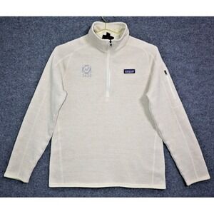 Patagonia Sweater‎ Women Large Beige Better Sweater 1/2 Zip Pullover Hiking EUC